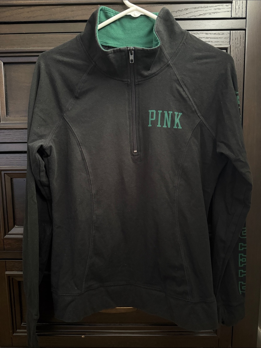 PINK Victoria's Secret Michigan State Black Quarter Zip